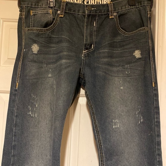 Xtreme Couture Jeans Men’s Size 38 with 31 inch inseam measurement Grunge - Picture 3 of 10